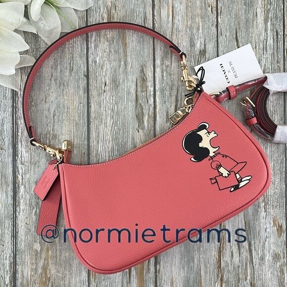 Coach X Peanuts Leather Teri Shoulder Bag With Lucy Crossbody Purse - Picture 5 of 7